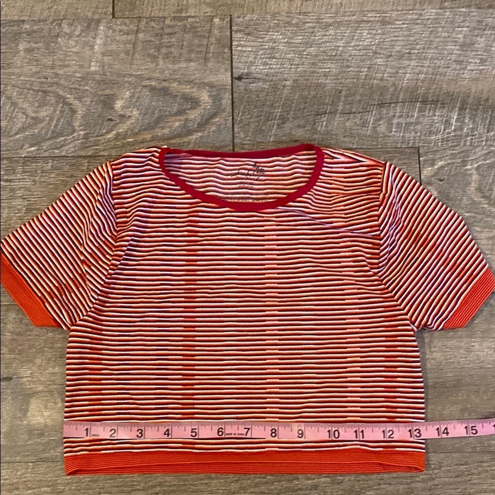 Free People Old School fitted Red & White Striped Crop Top M/L Vintage Inspired - Picture 5 of 10